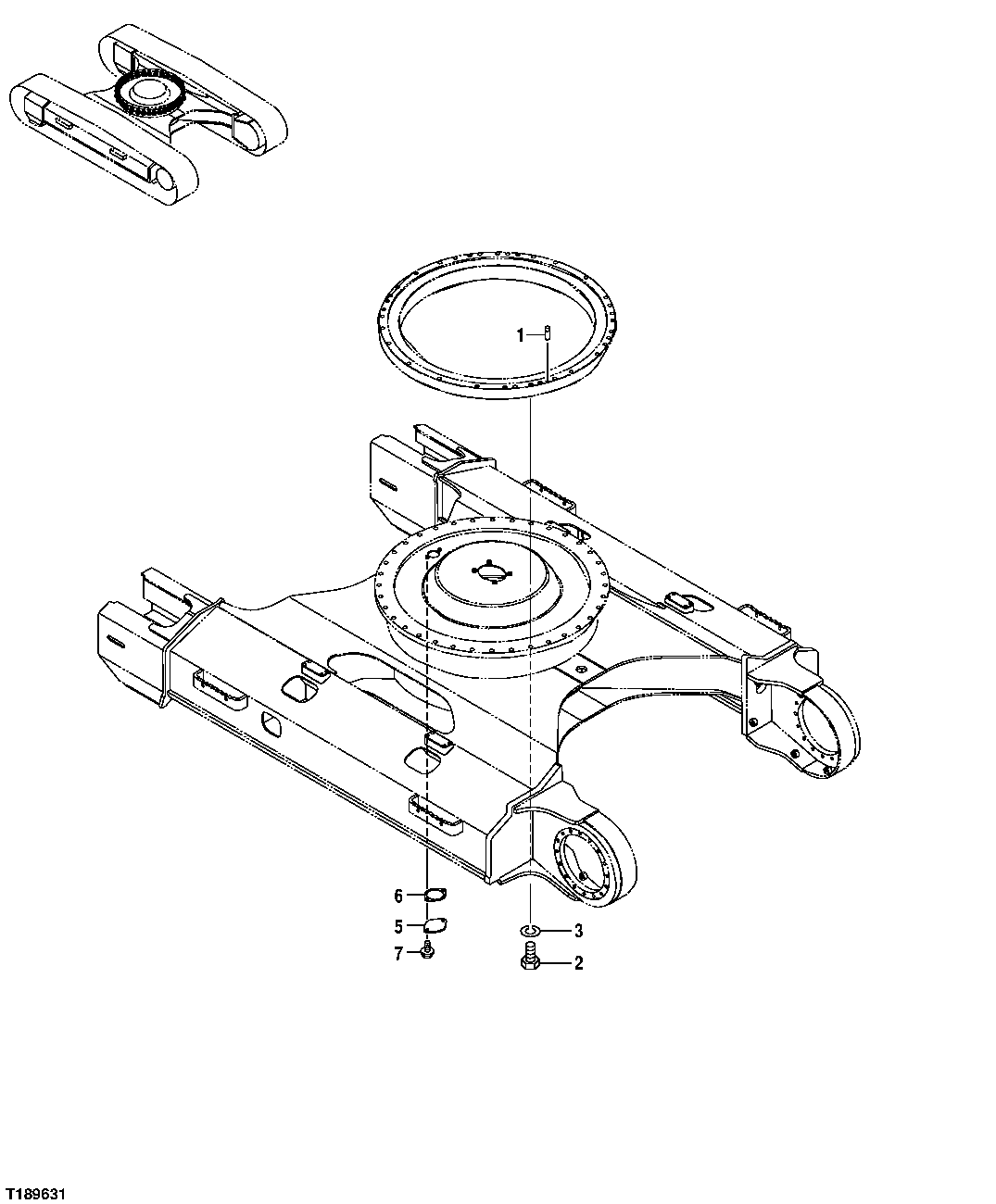 Схема запчастей John Deere 2054 - 101 - SWING BEARING LOWER MOUNTING AND GREASE BATH COVER 1740 FRAME INSTALLATION