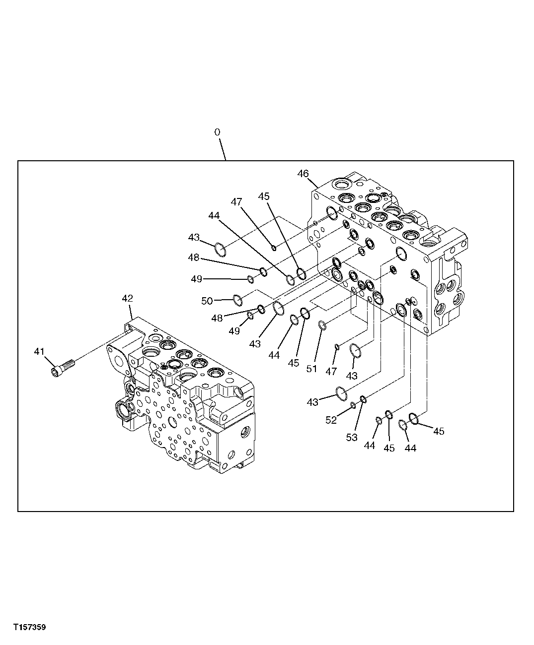 Схема запчастей John Deere 2054 - 213 - CONTROL VALVE MIDDLE SEALS 3362 CONTROL & LOAD HOLDING VALVES