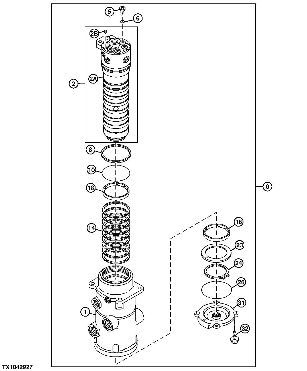 Схема запчастей John Deere 554 - 34 - Rotary Manifold (Heeler w/ Ground Saw) 0260 HYDRAULIC SYSTEM