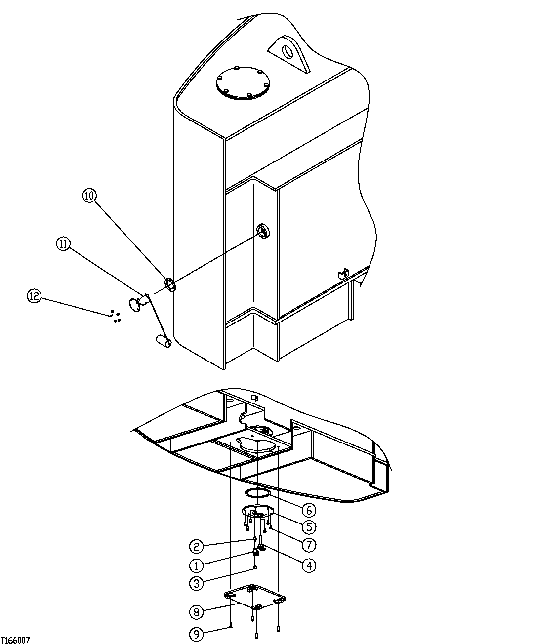 Схема запчастей John Deere 554 - 204 - FUEL TANK SUMP AND FUEL LEVEL FLOAT (SN -200065) 0560 EXTERNAL FUEL SUPPLY SYSTEMS