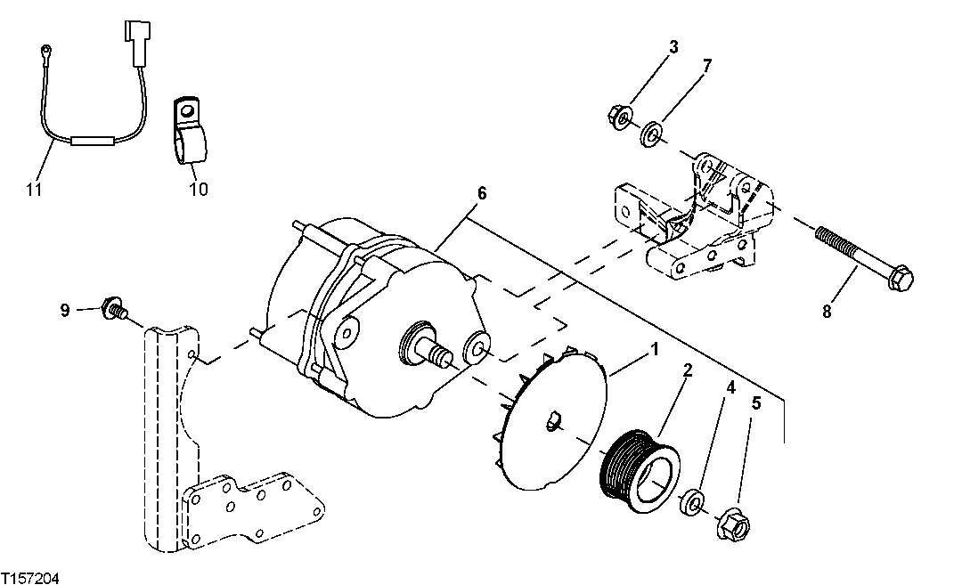 Схема запчастей John Deere 554 - 226 - ALTERNATOR (STANDARD DUTY) 1672 ALTERNATOR