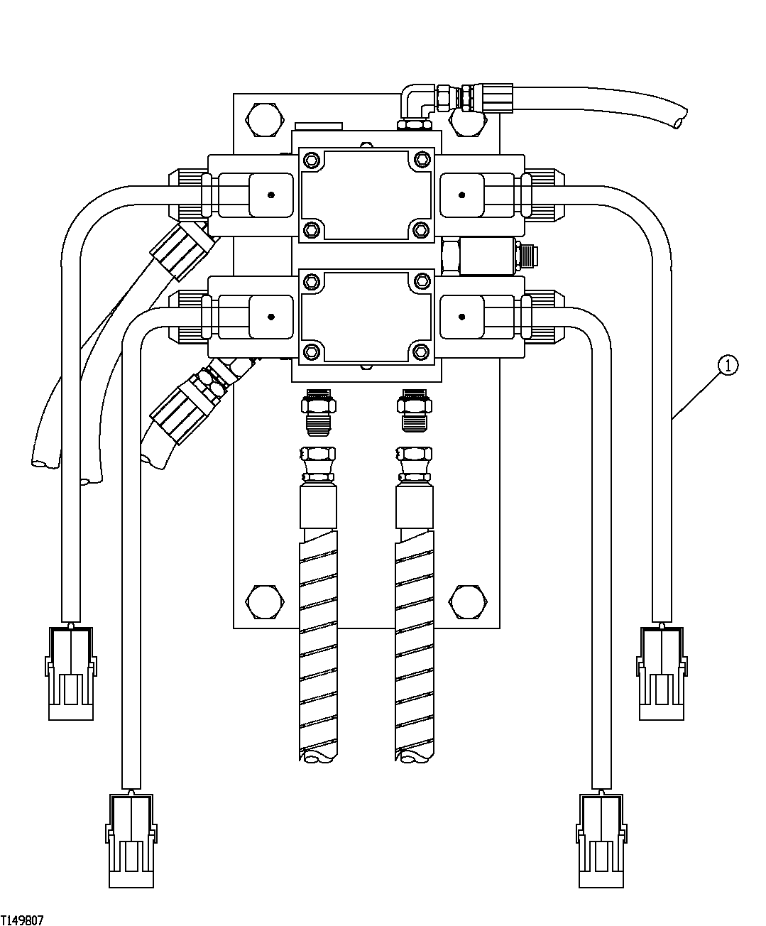 Схема запчастей John Deere 554 - 256 - SOLENOID CONTROL VALVE WIRING HARNESS (HEELER PLUMBING) 1674 WIRING HARNESS AND SWITCHES