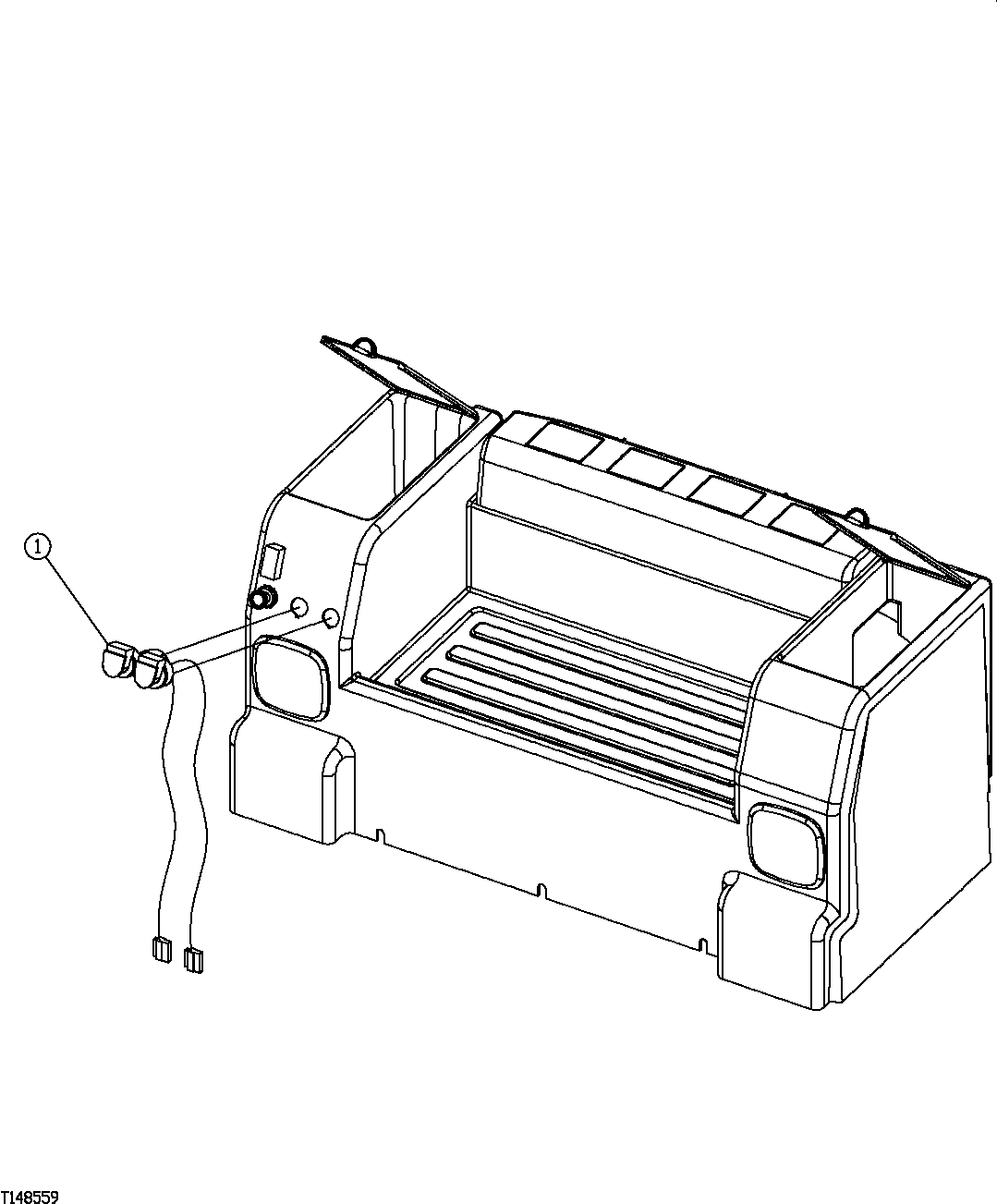 Схема запчастей John Deere 554 - 262 - CAB POWER OUTLET (12V) 1674 WIRING HARNESS AND SWITCHES