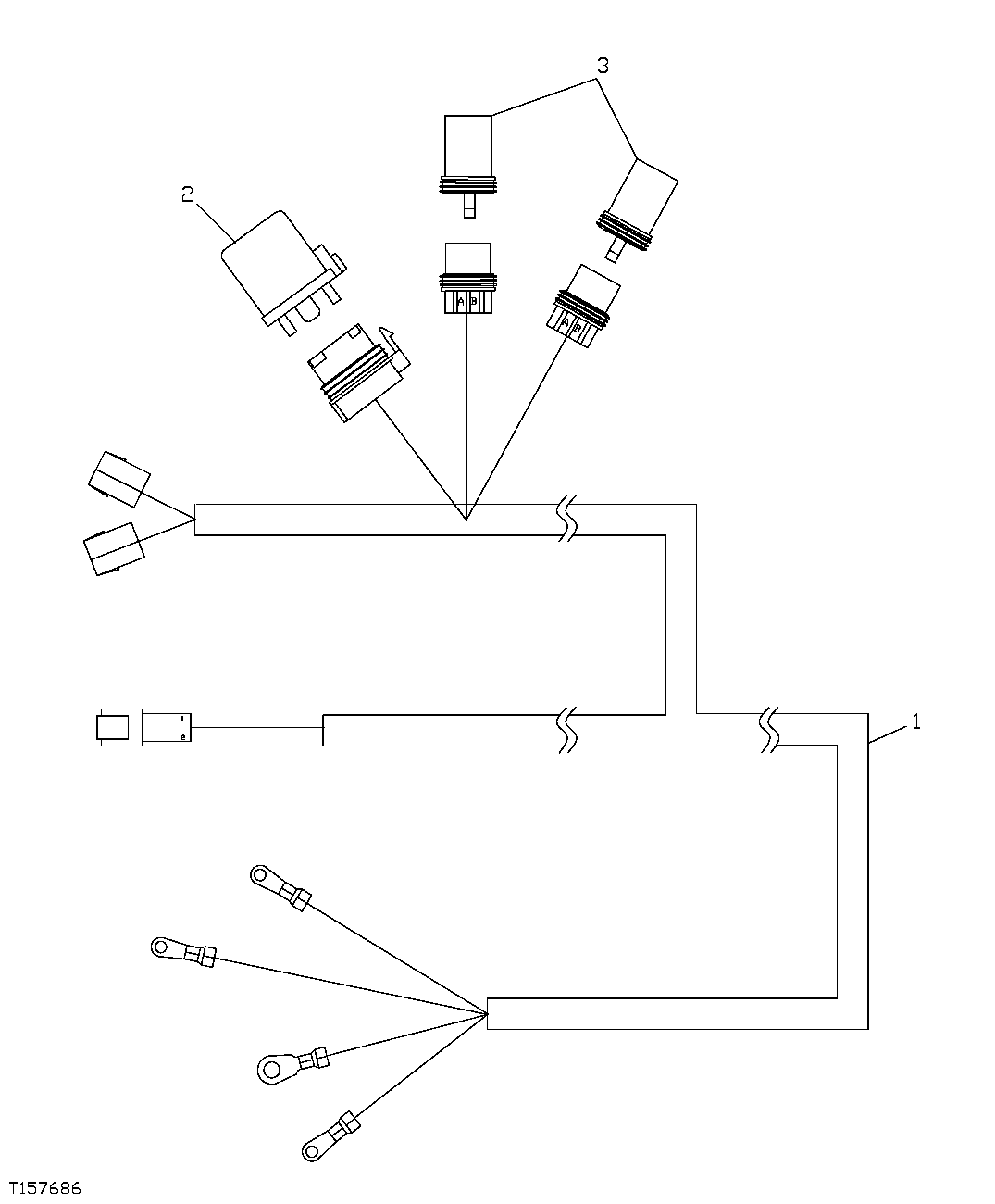 Схема запчастей John Deere 554 - 265 - POWERED CONDENSER HARNESS 1674 WIRING HARNESS AND SWITCHES