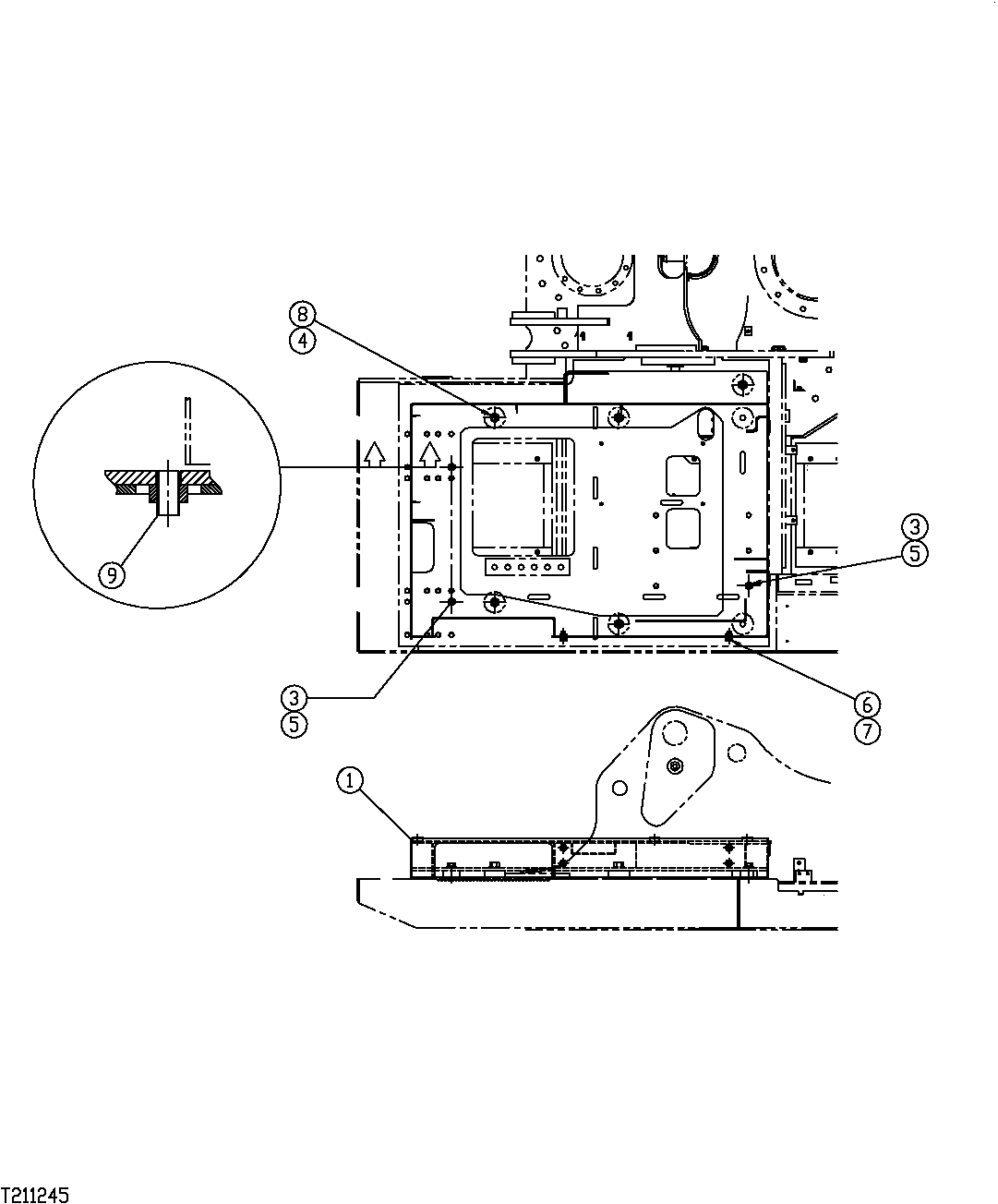 Схема запчастей John Deere 554 - 317 - SIDE ENTRY CAB MOUNTING HARDWARE (7 INCH RISER) 1810 OPERATOR ENCLOSURE