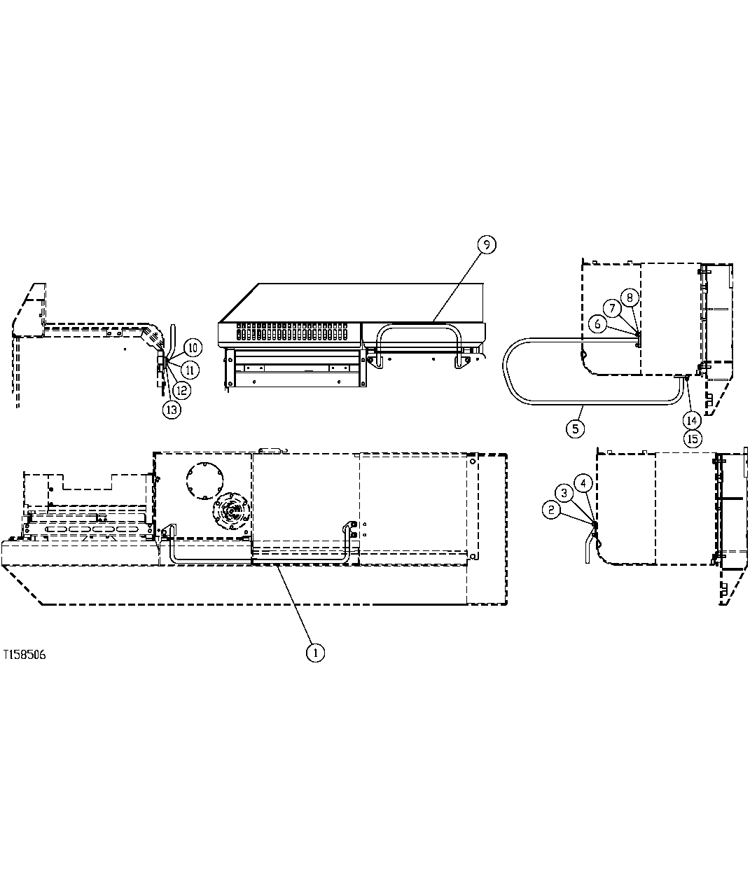 Схема запчастей John Deere 554 - 325 - RIGHT AND LEFT SIDE HANDRAILS (BASE MACHINE) 1822 STEPS AND HANDHOLDS