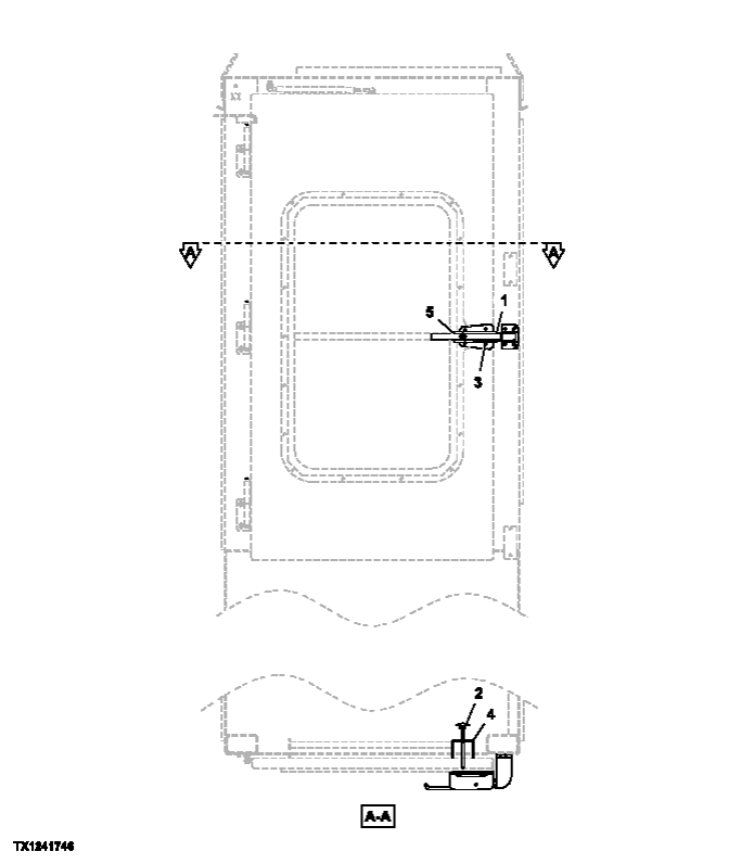 Схема запчастей John Deere 554 - 387 - REAR ENTRY CAB DOOR HANDLE, LATCH, AND LOCK 1810C REAR ENTRY CAB