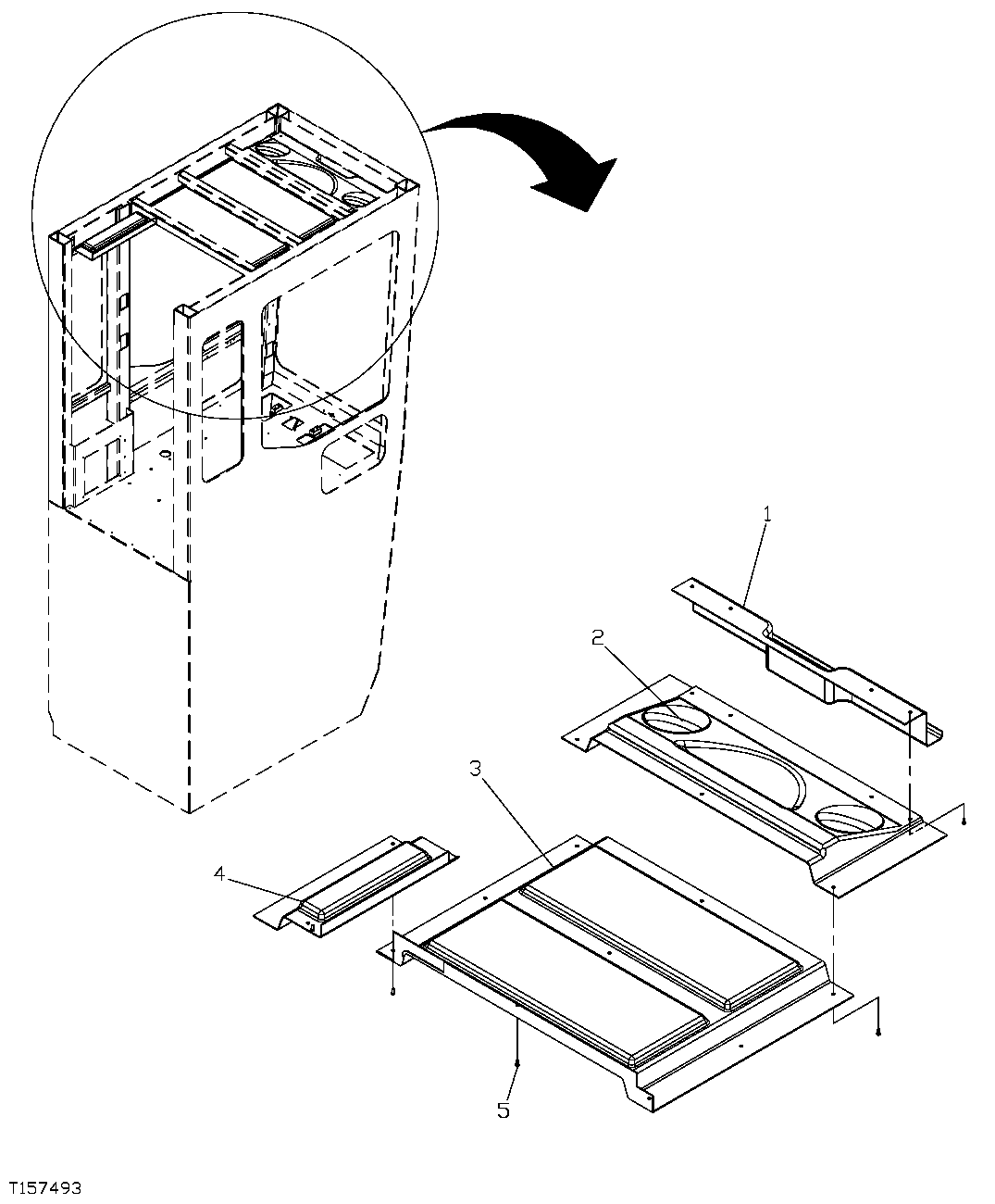 Схема запчастей John Deere 554 - 391 - REAR ENTRY CAB ROOF COVERS 1810C REAR ENTRY CAB