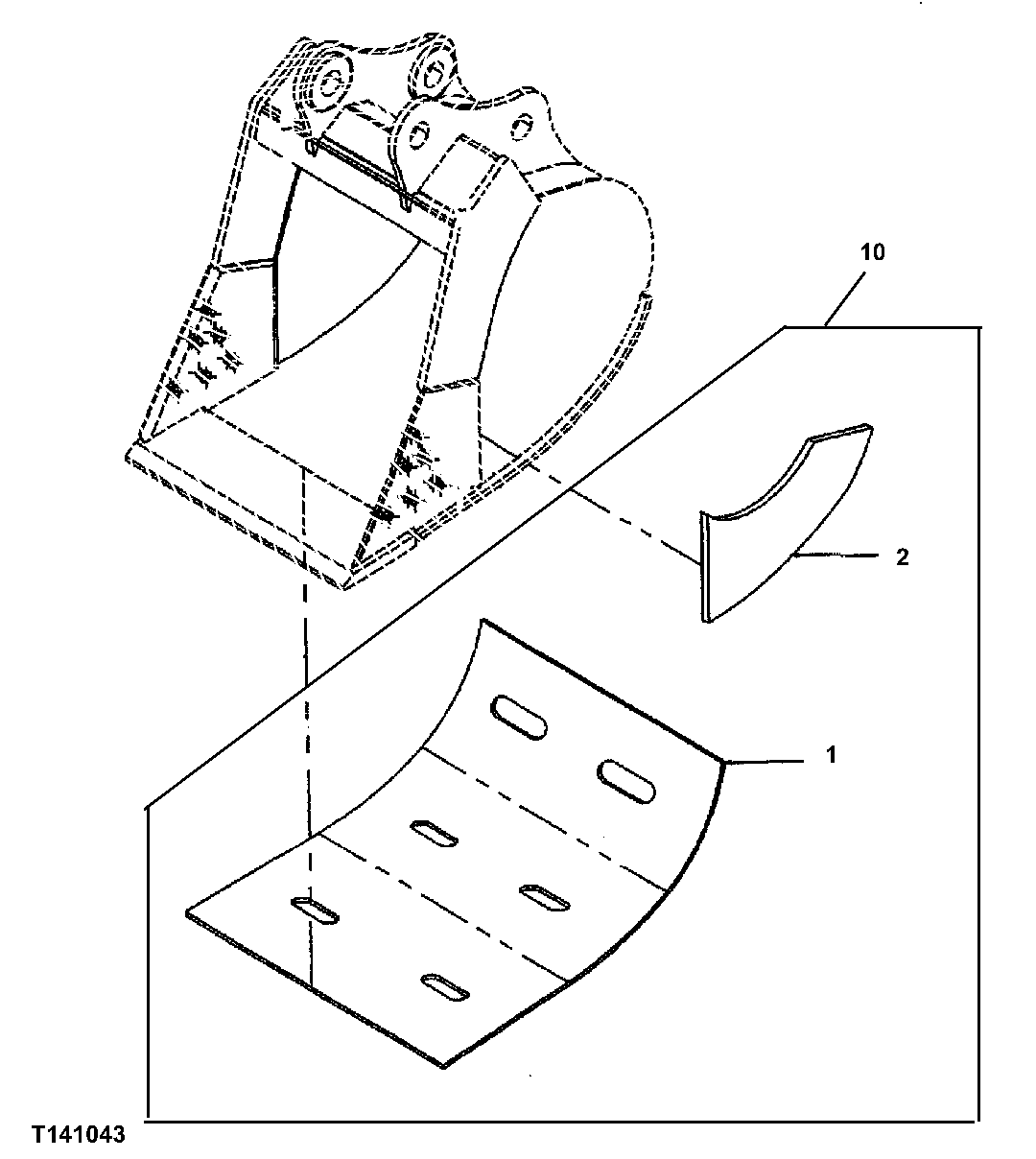 Схема запчастей John Deere 554 - 467 - ROADBUILDER BUCKET KIT (SEVERE DUTY) (SEE FOOTNOTE) 3302 BUCKETS