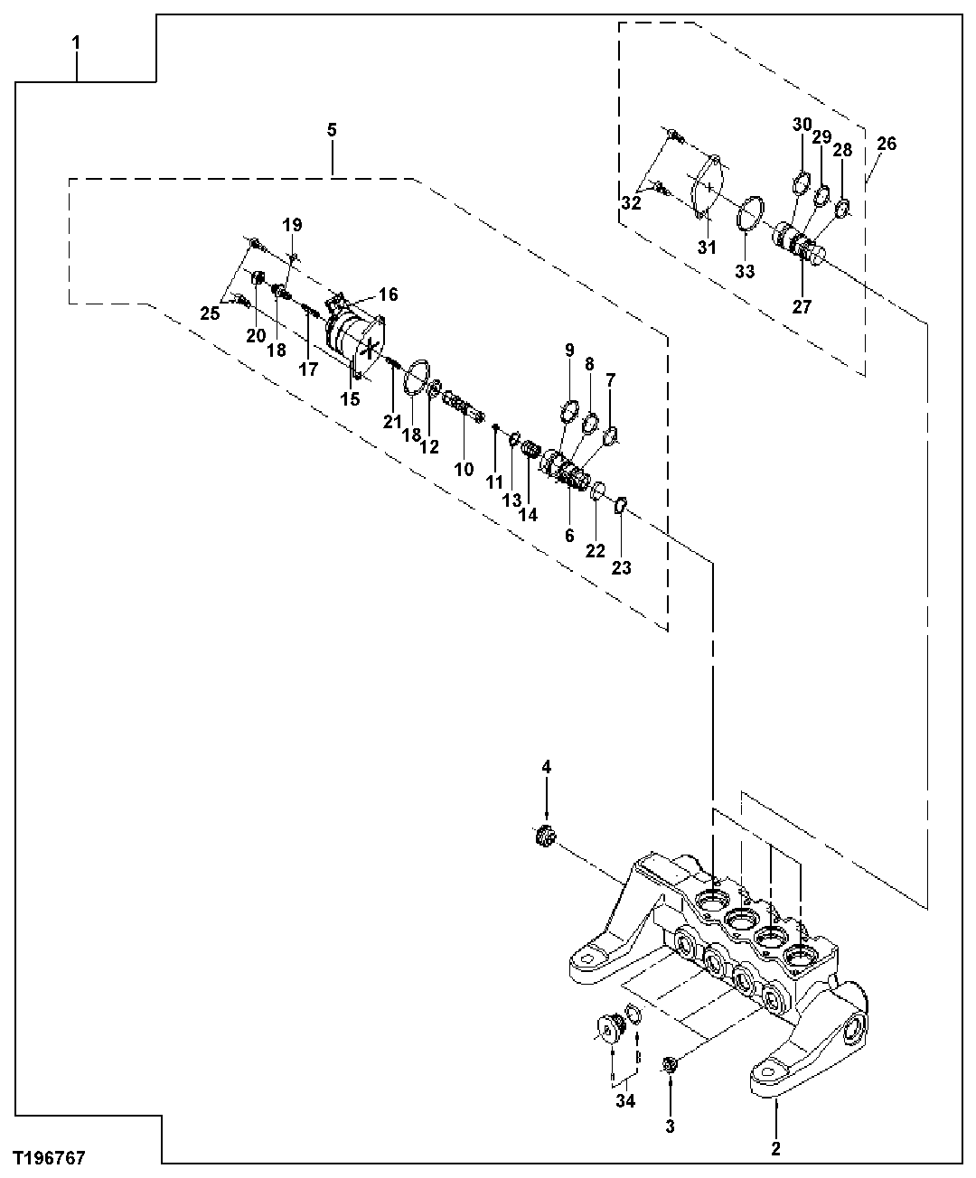 Схема запчастей John Deere 554 - 510 - SOLENOID VALVE COMPONENTS (SN XXXXXX- ) 3360 HYDRAULIC SYSTEM