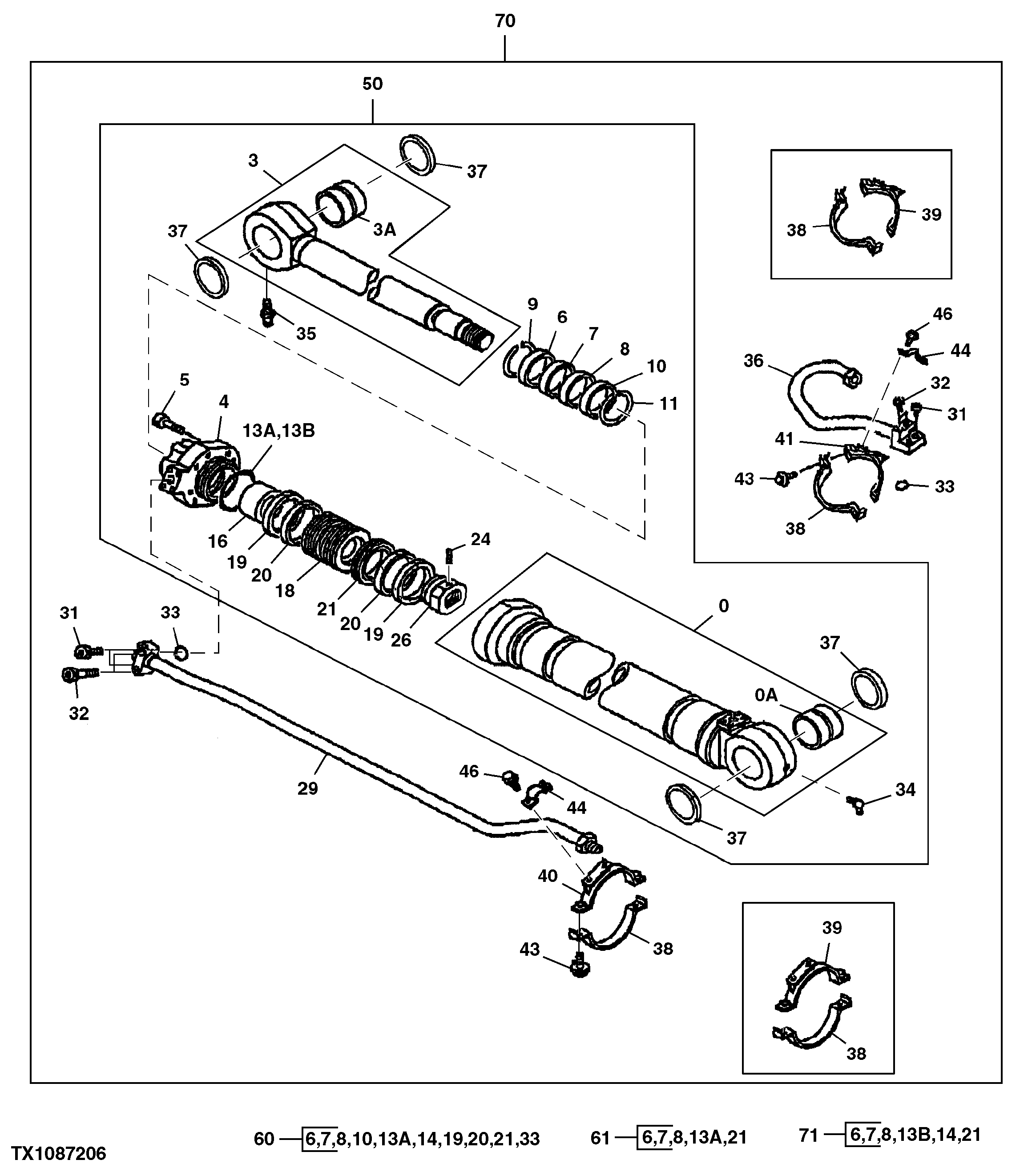 Схема запчастей John Deere 554 - 522 - Log Loader Arm Cylinder ( - 200495) 3360 HYDRAULIC SYSTEM