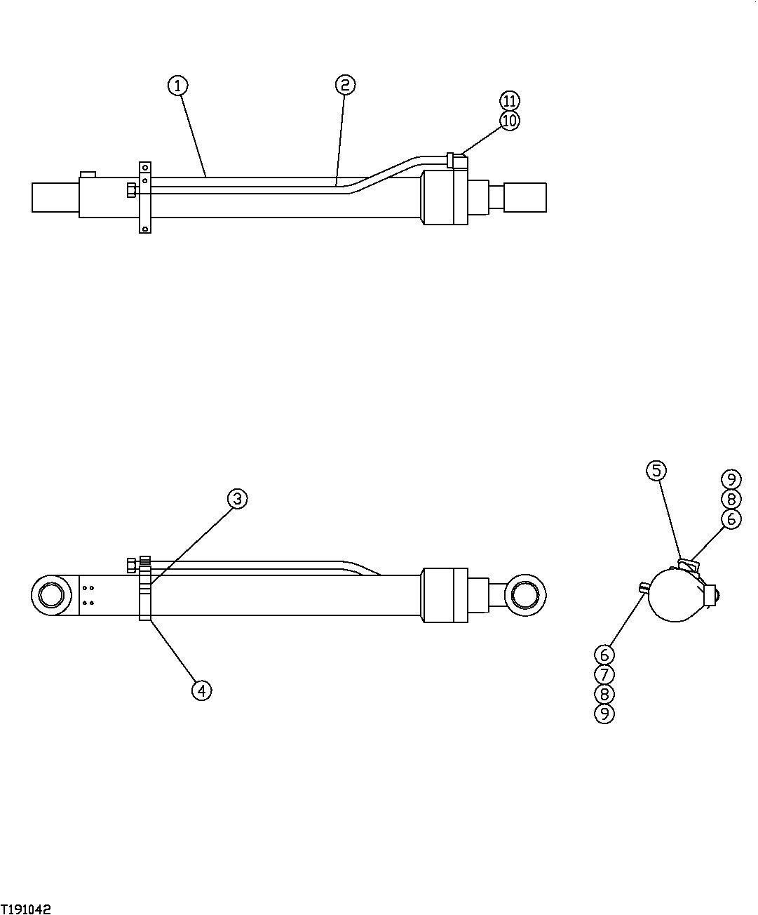 Схема запчастей John Deere 554 - 533 - VALVE IN HEAD TILT CYLINDER OIL LINES (SN 200052- ) 3360 HYDRAULIC SYSTEM