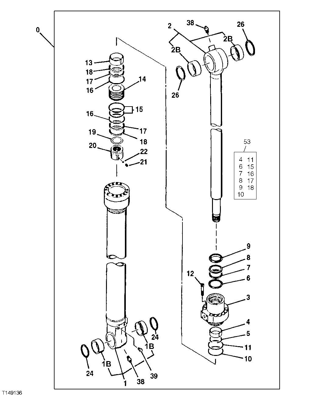 Схема запчастей John Deere 554 - 537 - Heeler And Valve In Head Tilt Cylinder (SN -200015) 3360 HYDRAULIC SYSTEM