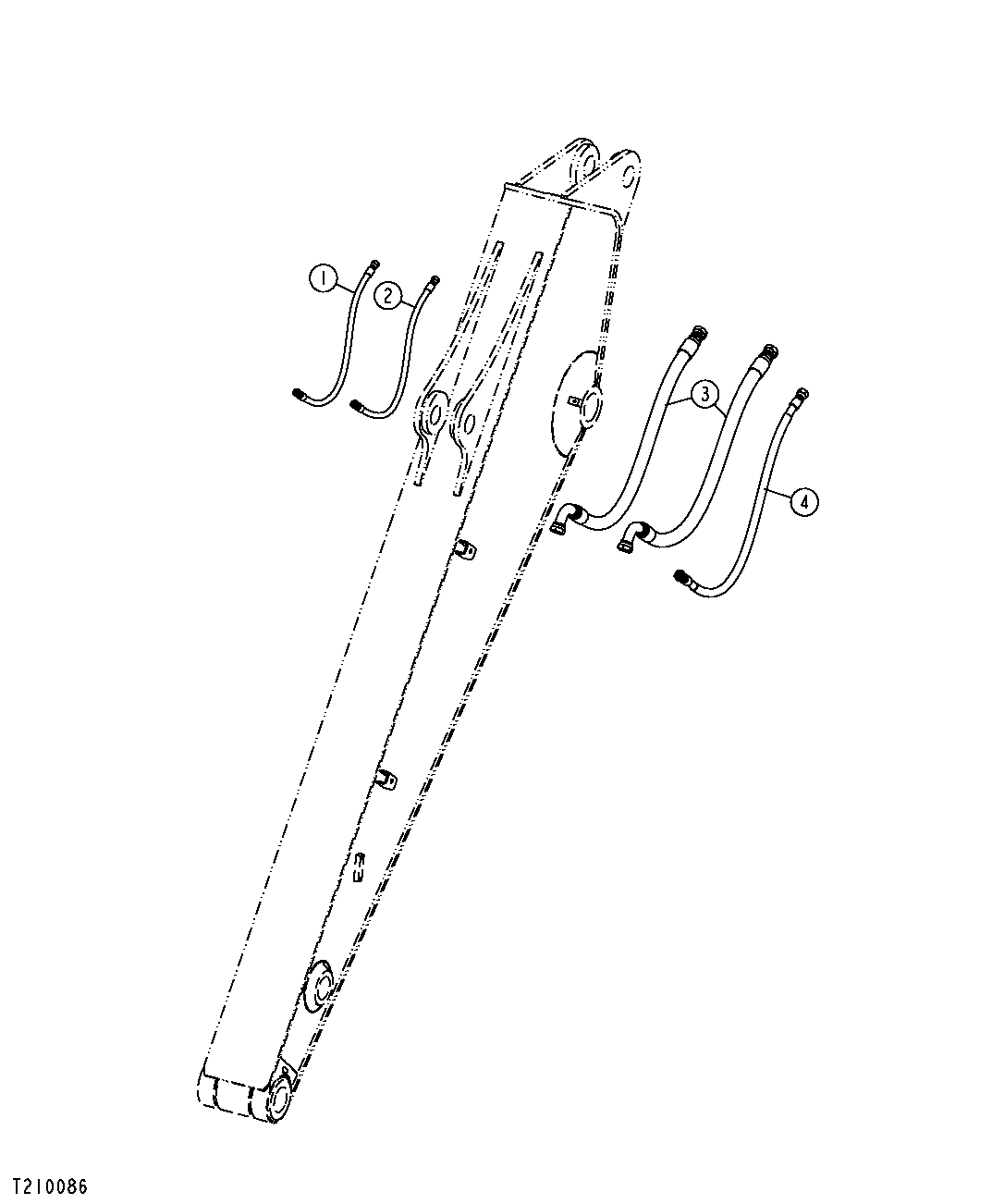 Схема запчастей John Deere 554 - 572 - BOOM TO ARM LINES (PROCESSOR CONFIGURATION)(SN. 200336- ) 3363 Lines, Hoses & Fittings