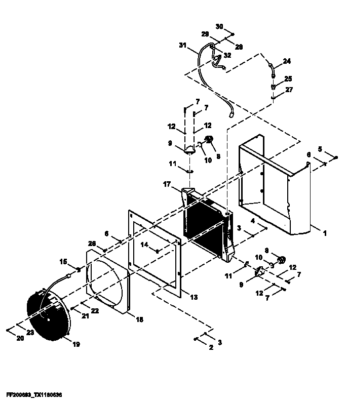 Схема запчастей John Deere 554 - 579 - Auxiliary Oil Cooler 3363 Lines, Hoses & Fittings