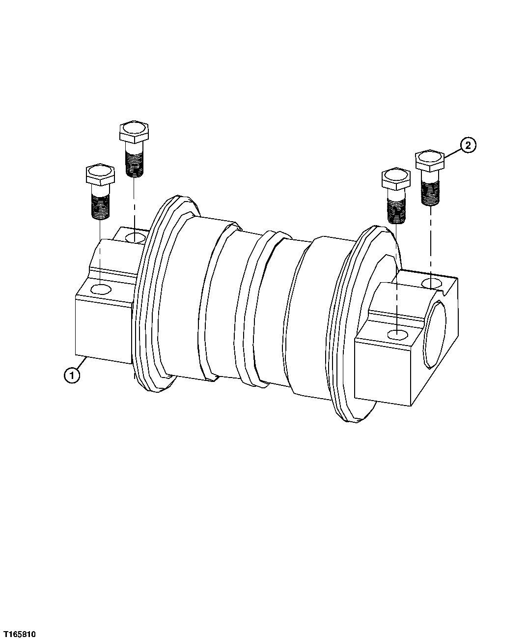 Схема запчастей John Deere 7C ZTS - 8 - Track Lower Roller and Mounting 0133 ROLLERS