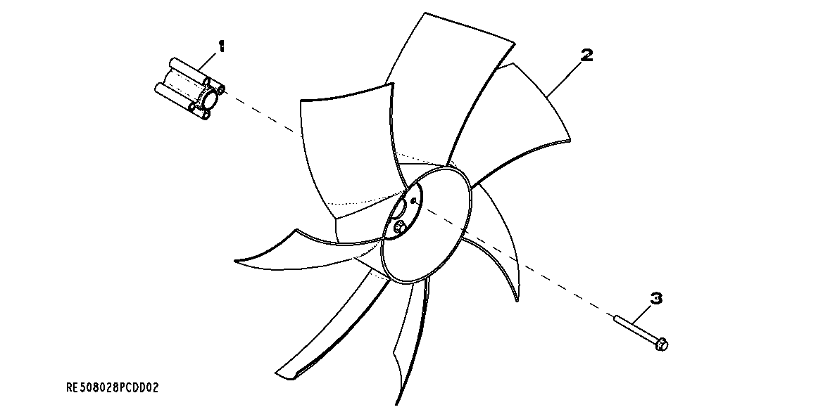 Схема запчастей John Deere 7C ZTS - 103 - 2548 (FAN BLADE AND SPACER) 0400B 270C LC EXCAVATOR 6068HT055-RE507964 6068HT055