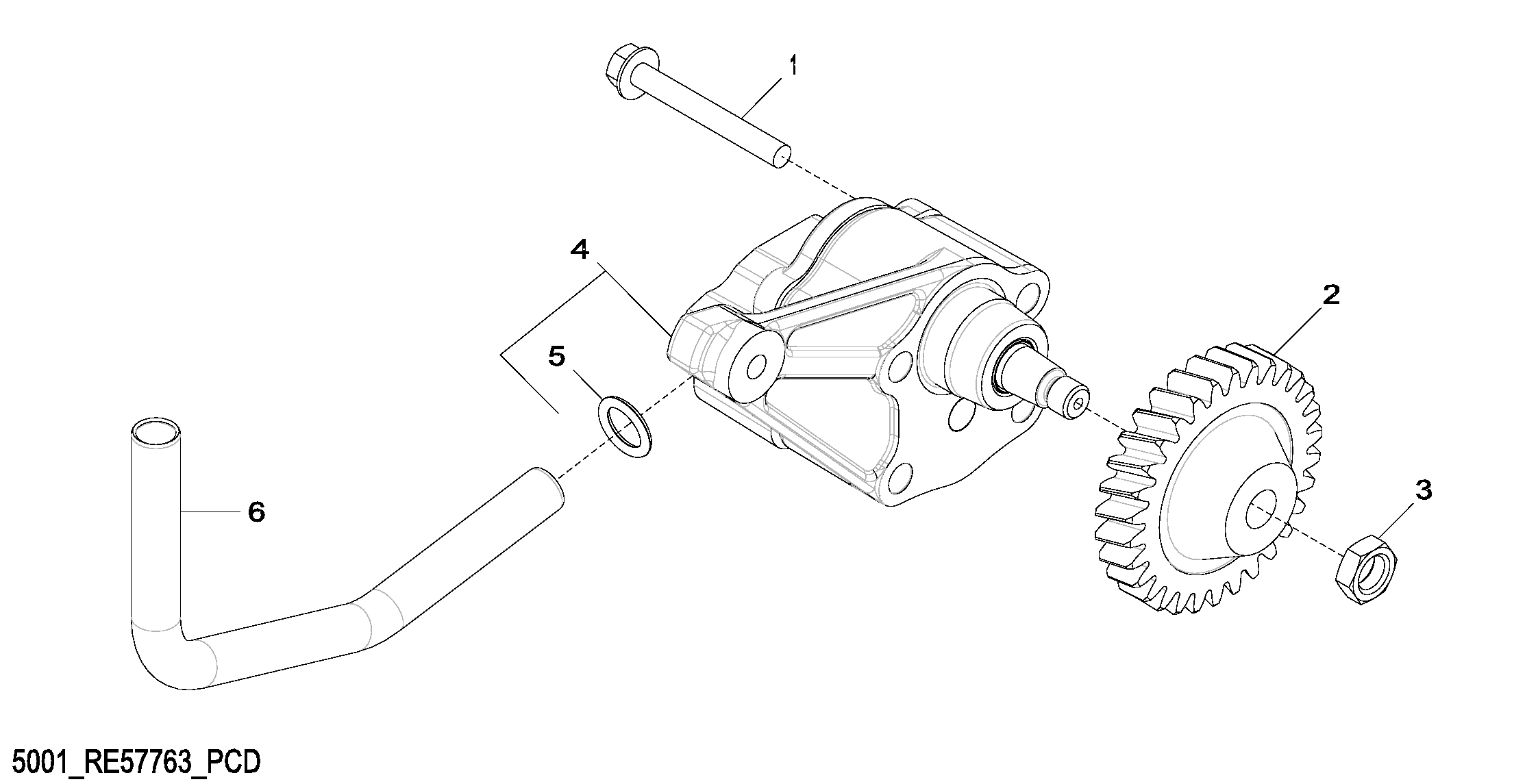 Схема запчастей John Deere 7C ZTS - 120 - 5001 Engine Oil Pump 0400B 270C LC EXCAVATOR 6068HT055-RE507964 6068HT055