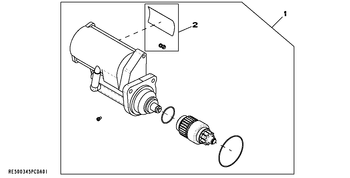 Схема запчастей John Deere 7C ZTS - 198 - 9901 Starter Motor Kit 0400C Engine 6068HT065-RE528044 6068HT065