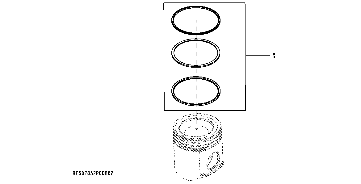 Схема запчастей John Deere 7C ZTS - 200 - 9901 Piston Ring Kit 0400C Engine 6068HT065-RE528044 6068HT065