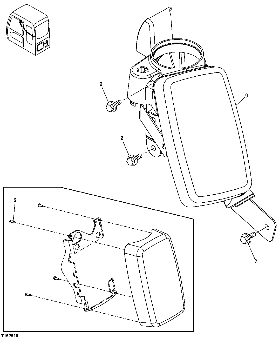 Схема запчастей John Deere 7C ZTS - 267 - CAB DISPLAY MONITOR 1674 WIRING HARNESS & SWITCHES