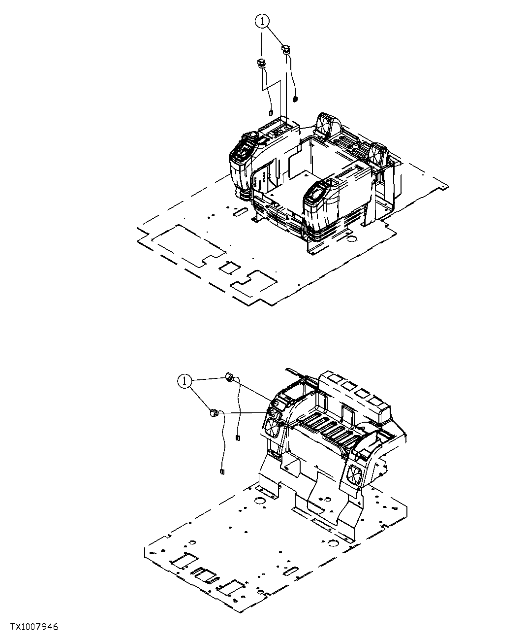 Схема запчастей John Deere 7C ZTS - 287 - POWER OUTLET 12V 1674 WIRING HARNESS & SWITCHES