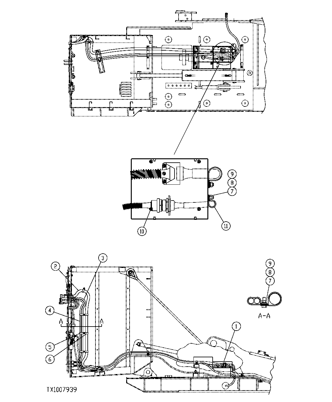 Схема запчастей John Deere 7C ZTS - 300 - SIDE ENTRY CAB HARNESS EXTENSION (VALVE IN HEAD, 48" RISER) 1674B SIDE ENTRY CAB WIRING HARNESS AND SWITCHES