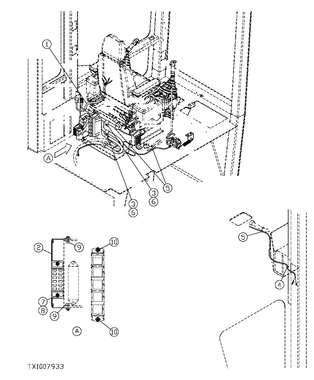 Схема запчастей John Deere 7C ZTS - 306 - REAR ENTRY CAB MAIN WIRING HARNESS AND MOUNTING 1674C REAR ENTRY CAB WIRING HARNESS AND SWITCHES