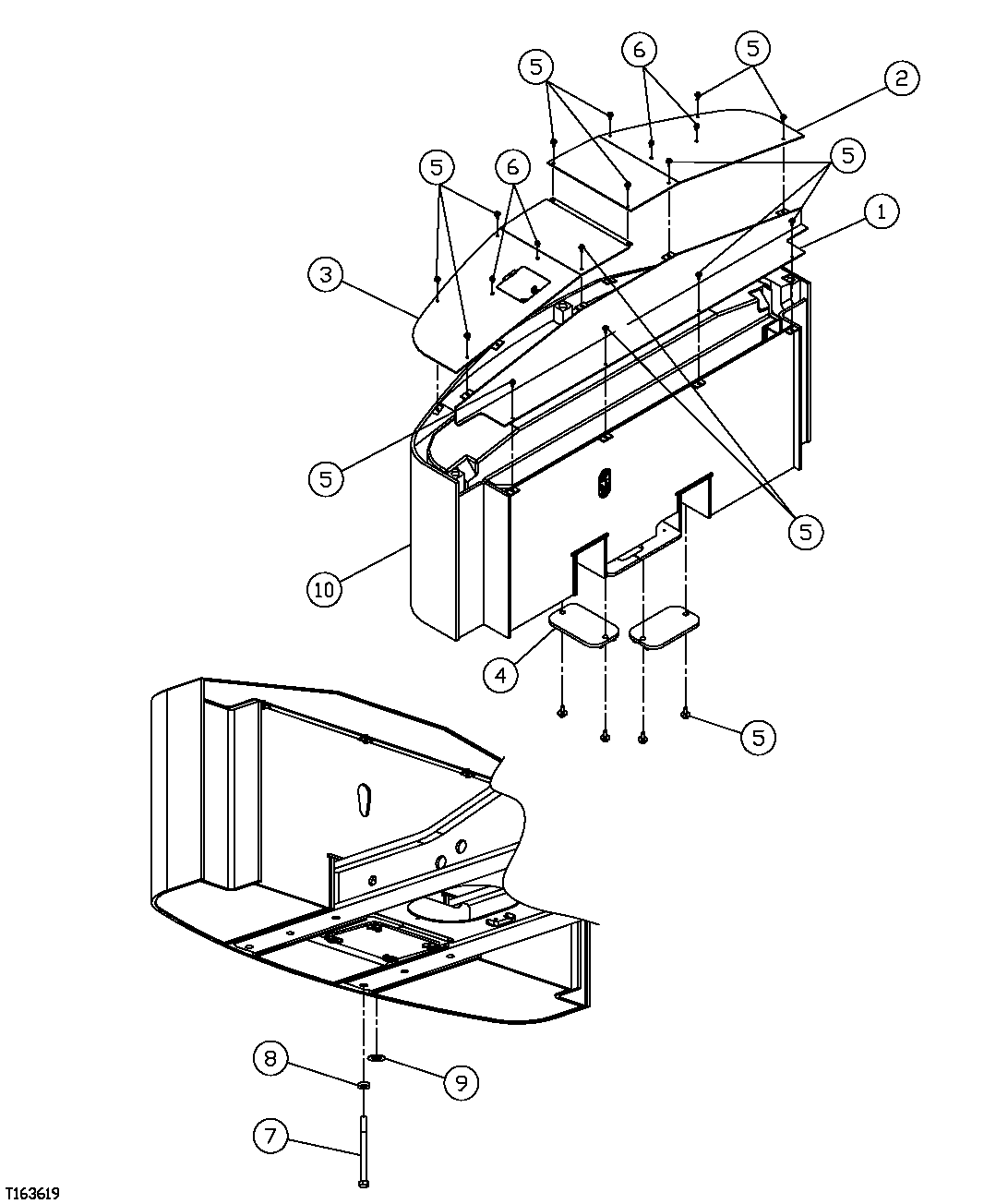 Схема запчастей John Deere 7C ZTS - 321 - COUNTERWEIGHT WELDMENT, COVERS, AND MOUNTING 1749 CHASSIS WEIGHTS