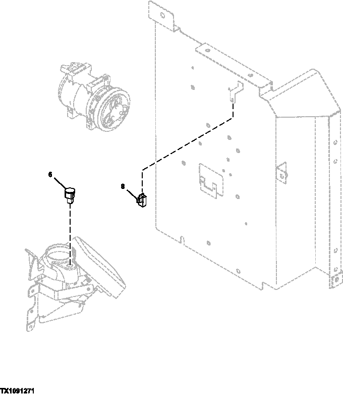 Схема запчастей John Deere 7C ZTS - 357 - Air Conditioning Sensors 1830 HEATING & AIR CONDITIONING