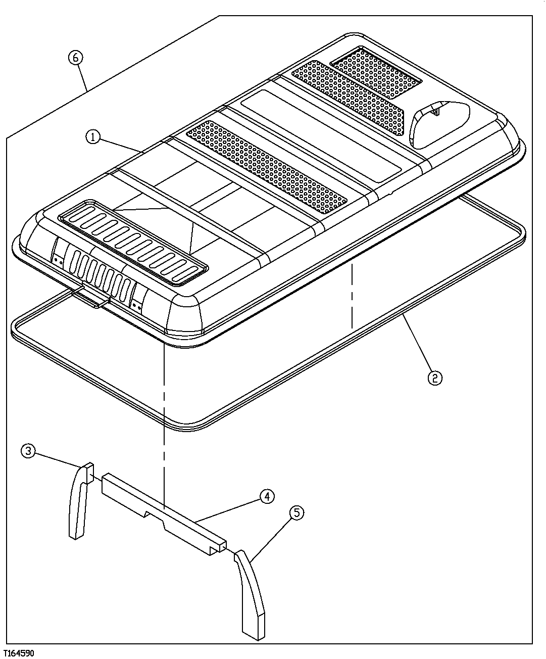 Схема запчастей John Deere 7C ZTS - 455 - ENGINE HOOD AND ISOLATORS (SN 200202- ) 1910 HOOD, SIDE PANELS, SHIELDS, AND ACCESS DOORS