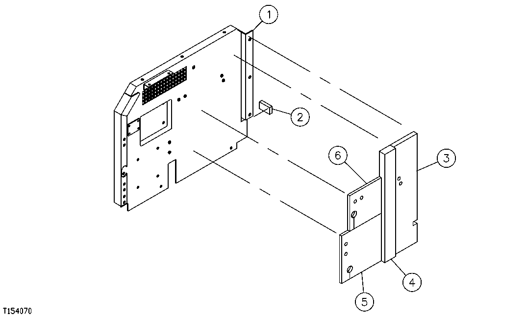 Схема запчастей John Deere 7C ZTS - 458 - RADIATOR AND STORAGE COMPARTMENT DIVIDING PANEL AND ISOLATORS 1910 HOOD, SIDE PANELS, SHIELDS, AND ACCESS DOORS