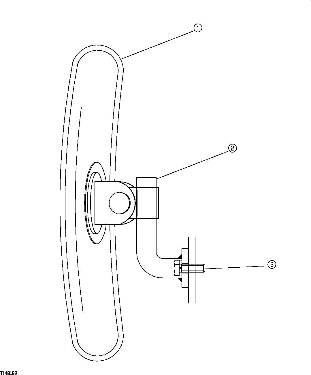 Схема запчастей John Deere 7C ZTS - 473 - RIGHT SIDE REAR VIEW MIRROR AND MOUNTING 2002 MIRROR