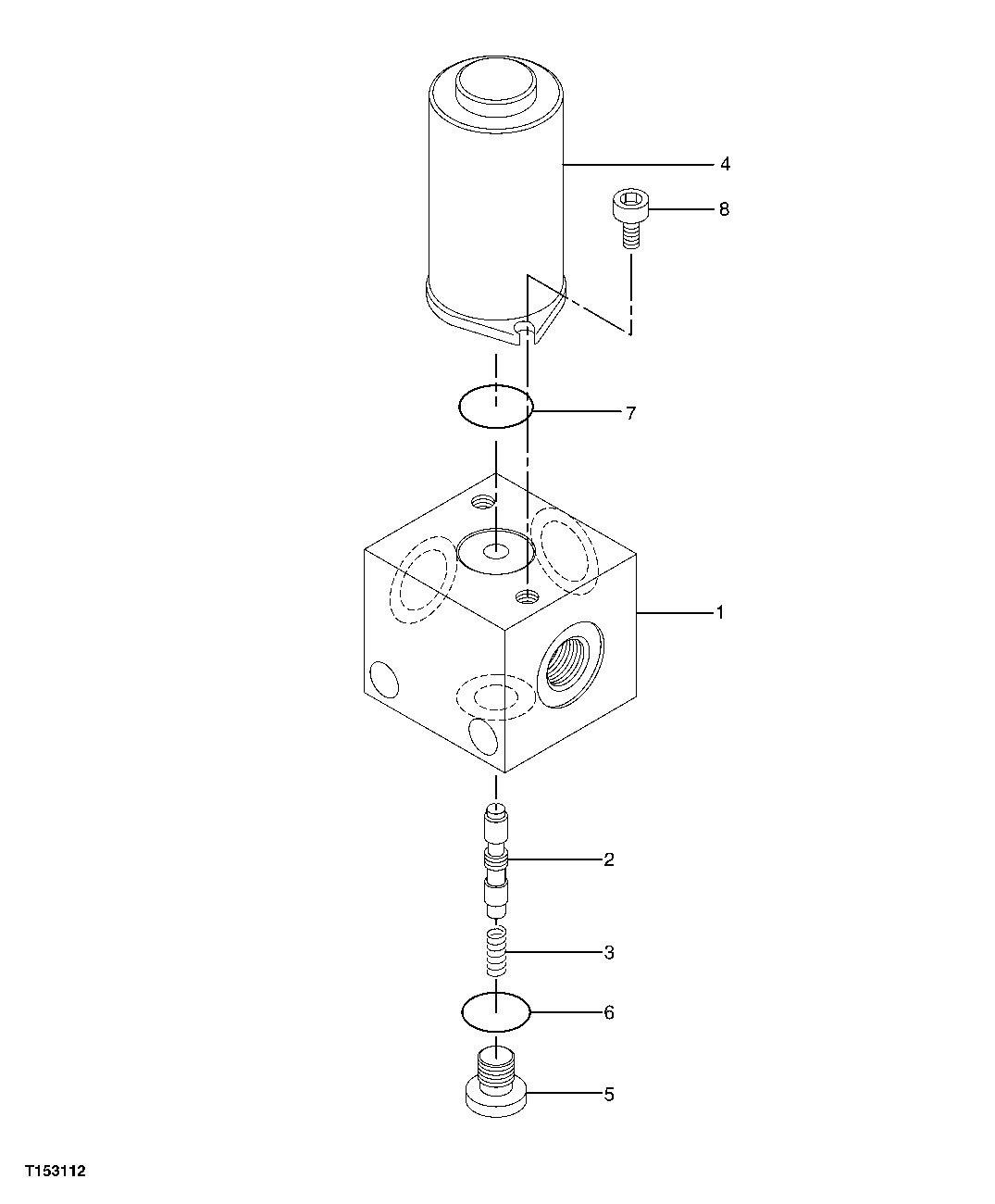 Схема запчастей John Deere 7C ZTS - 493 - SINGLE PORT SOLENOID VALVE 2160 VEHICLE HYDRAULICS