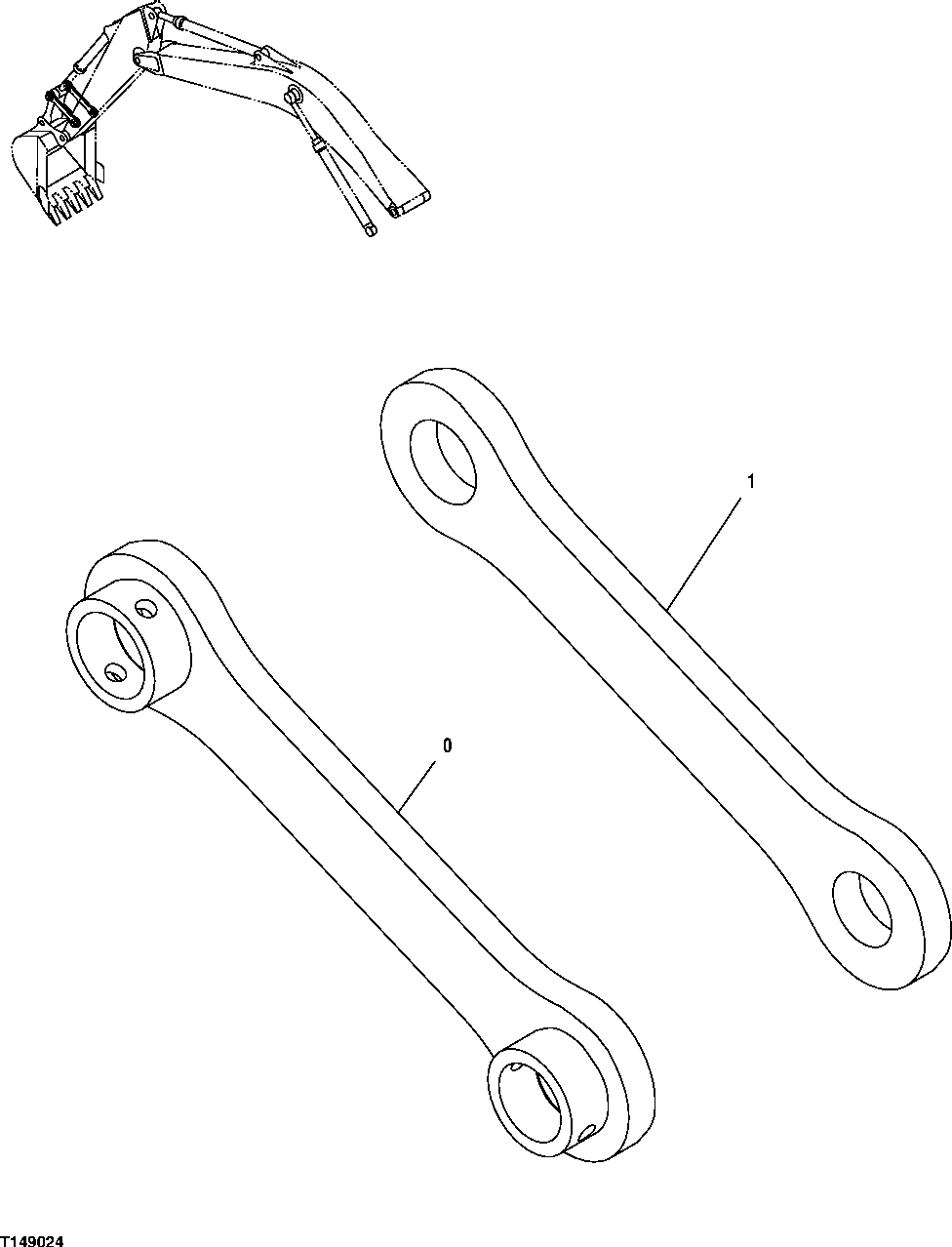 Схема запчастей John Deere 7C ZTS - 531 - BUCKET LINK SUPPORT (FOR USE WITH 230C ARM, 2.96M) 3340 Backhoe & Excavator Frames