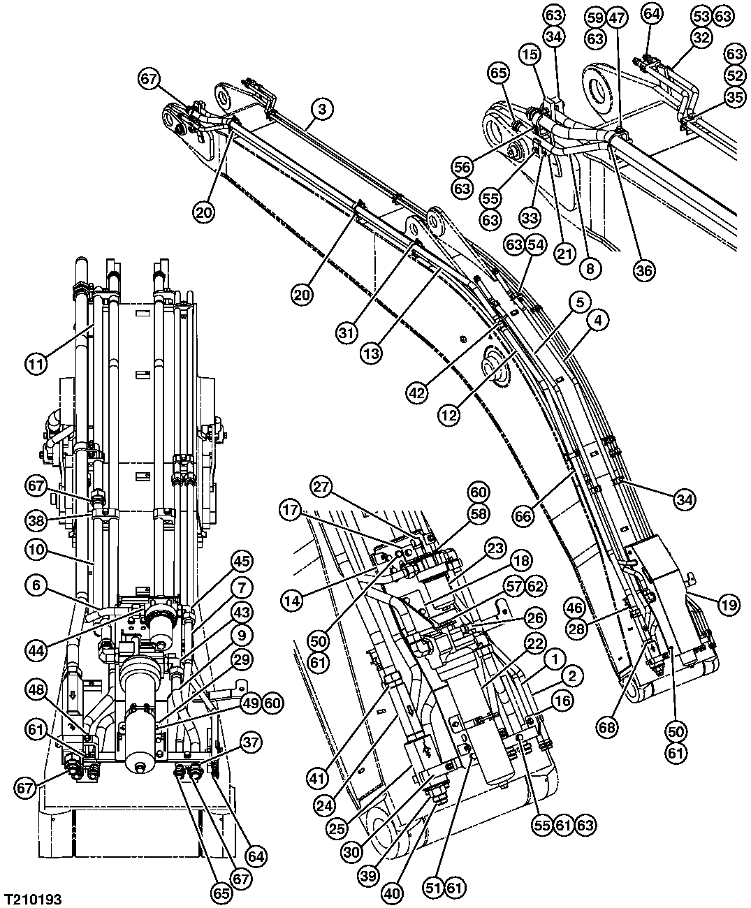 Схема запчастей John Deere 7C ZTS - 550 - BOOM LINES (PROCESSOR CONFIGURATION) (SN 200156- ) (CONTINUED) 3360 HYDRAULIC SYSTEM