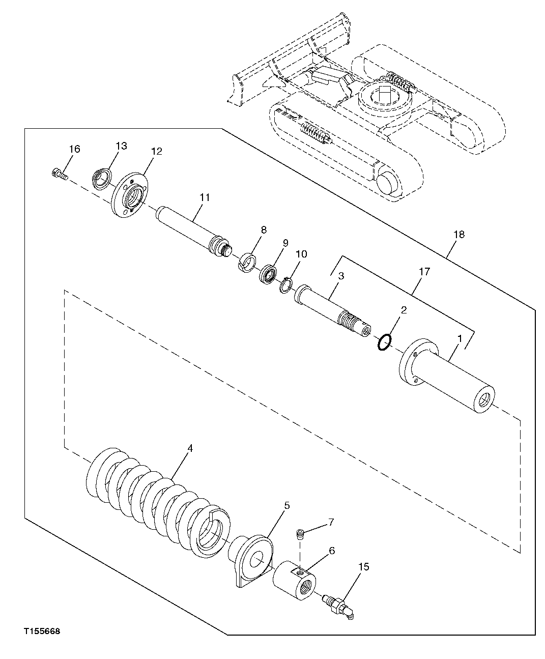 Схема запчастей John Deere 5C ZTS - 2 - ADJUSTER (RUBBER TRACK) 0130 Track Systems