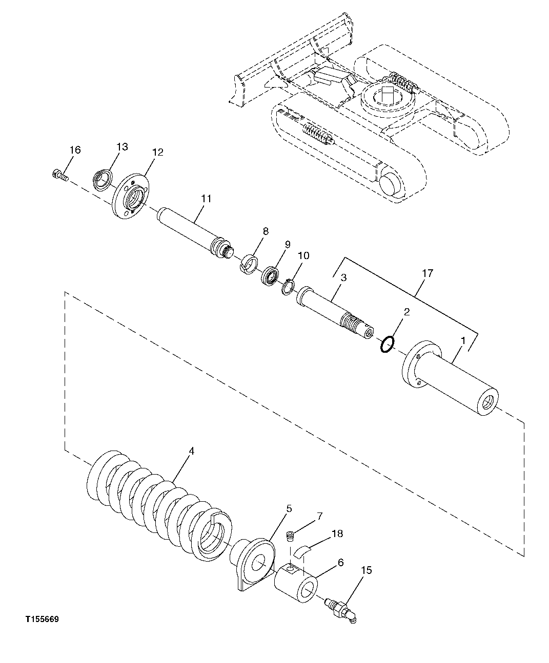 Схема запчастей John Deere 5C ZTS - 3 - ADJUSTER (STEEL TRACK) 0130 Track Systems