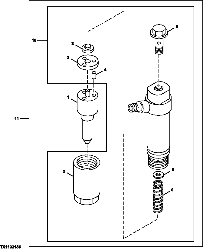 Схема запчастей John Deere 5C ZTS - 33 - Fuel Injection Nozzle 0413 Fuel Injection System