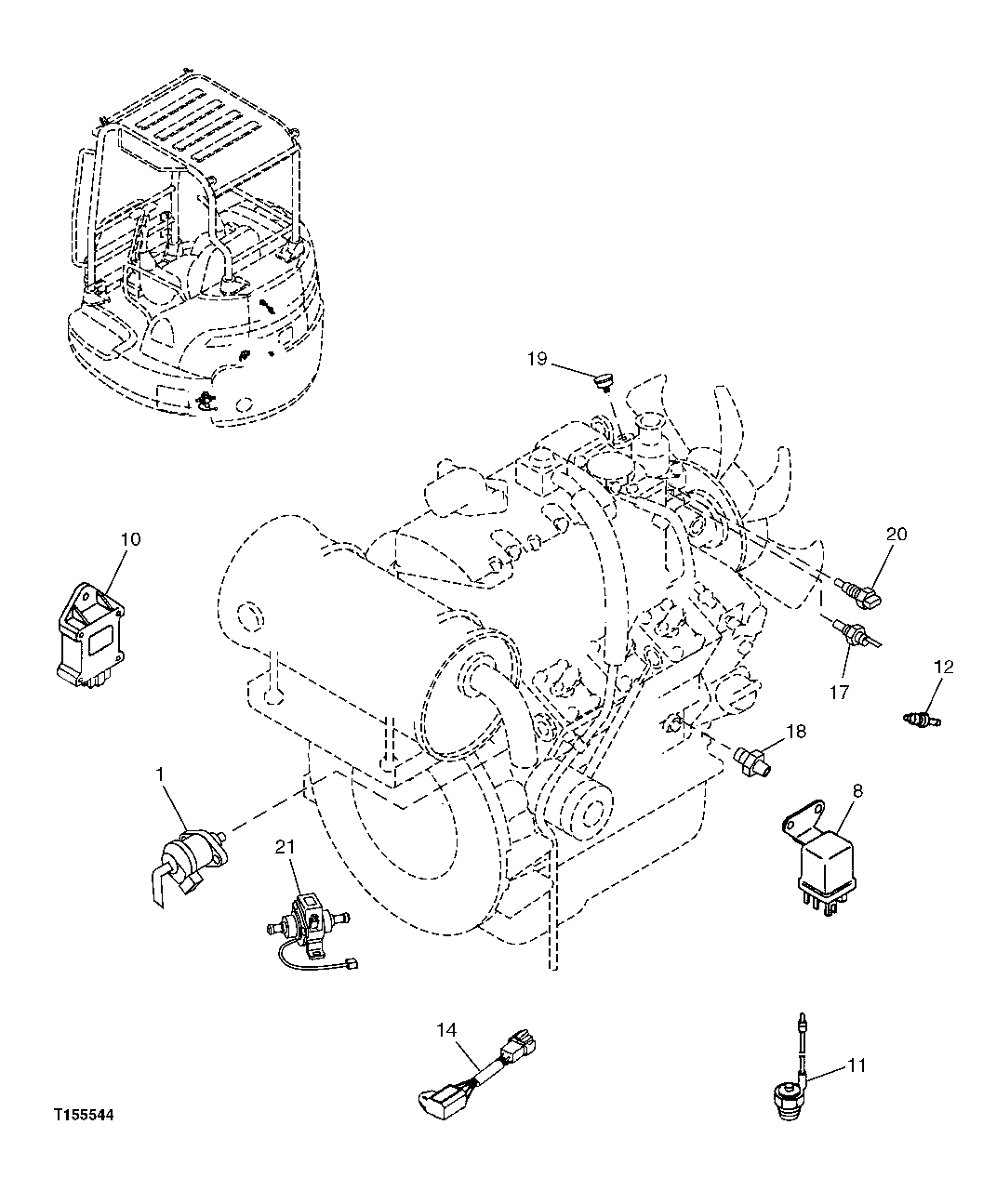 Схема запчастей John Deere 5C ZTS - 56 - Electrical Sensors 0578 Sensors