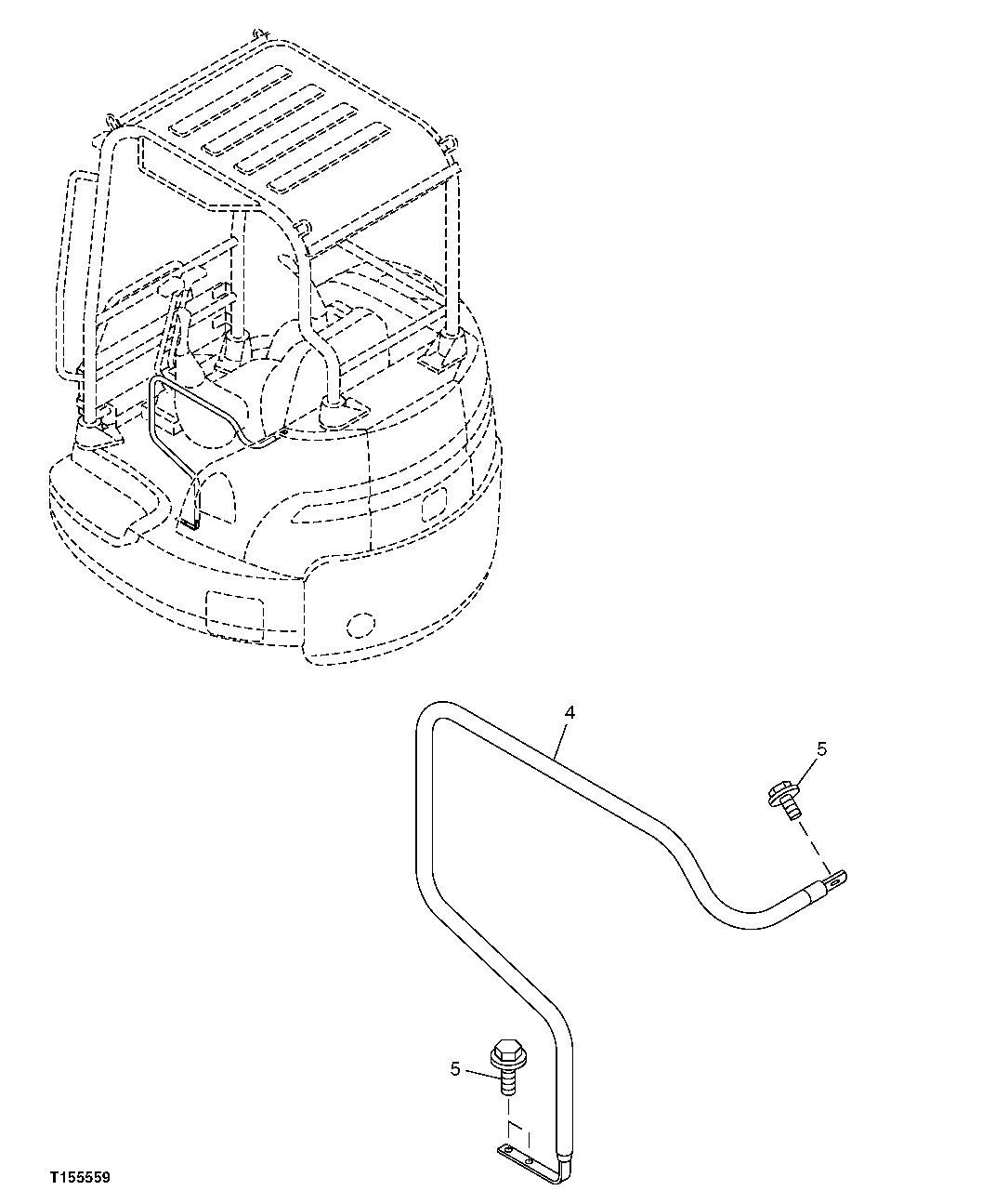 Схема запчастей John Deere 5C ZTS - 94 - CANOPY HANDLE 1912 HOOD & HOOD SUPPORTS