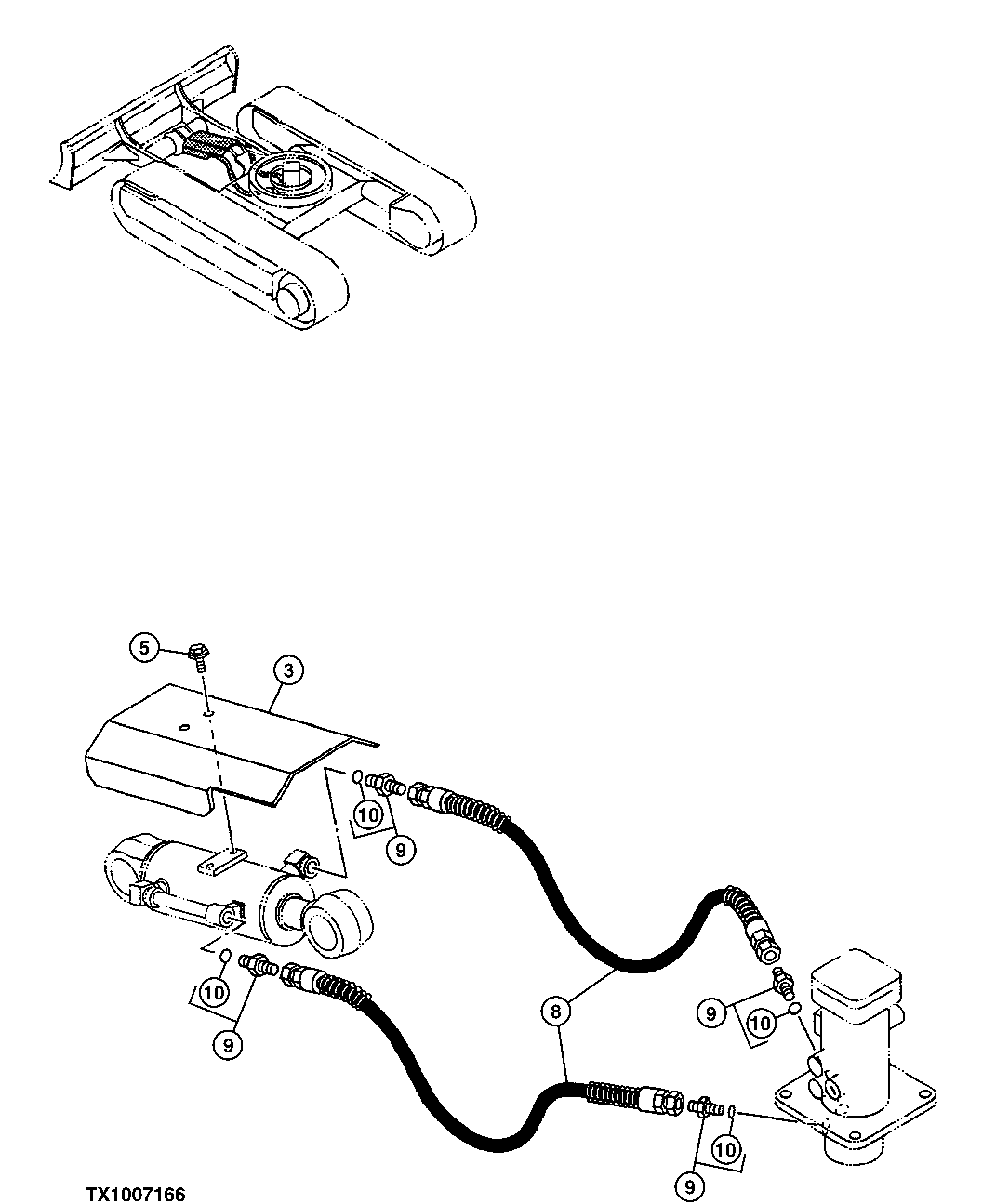 Схема запчастей John Deere 5C ZTS - 191 - Rotary Manifold Lines 3363 LINES, HOSES & FITTINGS