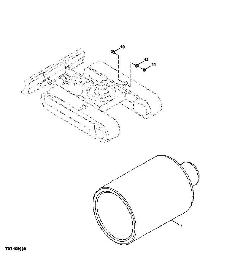 Схема запчастей John Deere 0C ZTS - 8 - Upper Roller 0133 Rollers