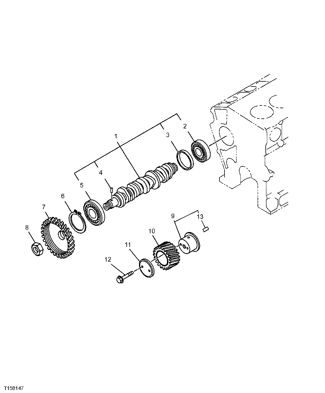 Схема запчастей John Deere 0C ZTS - 20 - Camshaft 0402 Camshaft And Valve Actuating Means