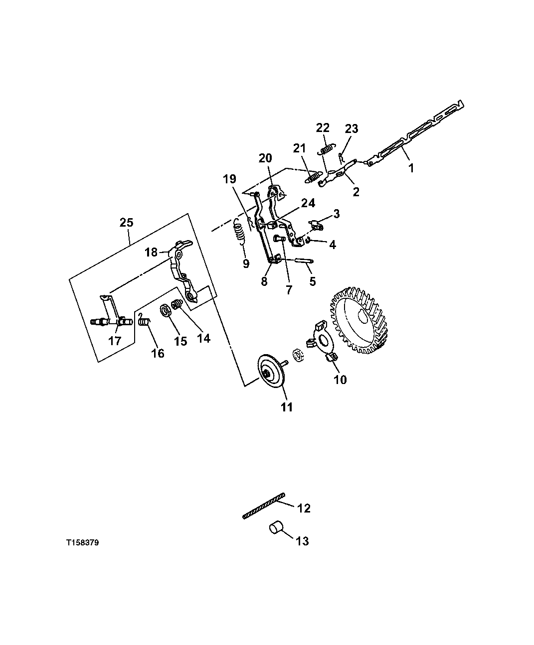 Схема запчастей John Deere 0C ZTS - 24 - TIMING LINKAGE 0402 Camshaft And Valve Actuating Means