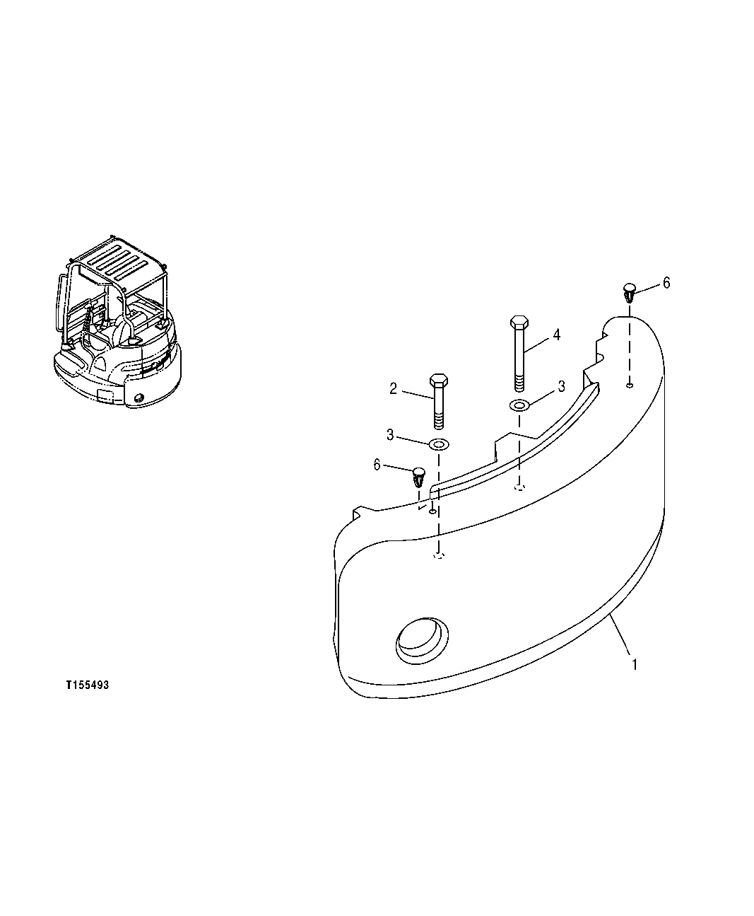 Схема запчастей John Deere 0C ZTS - 68 - Counterweight 1749 Chassis Weights