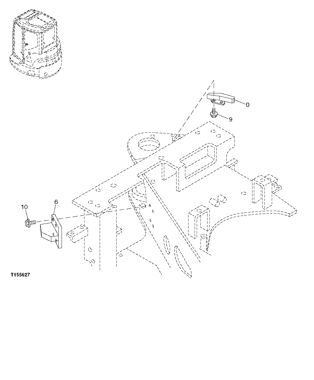 Схема запчастей John Deere 0C ZTS - 74 - Cab Stopper 1812 Platform