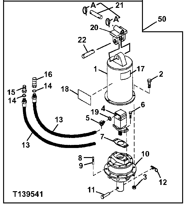 Схема запчастей John Deere 0C ZTS - 148 - AUGER PLANETARY DRIVE (COMPONENTS) 3302 Bucket With Teeth