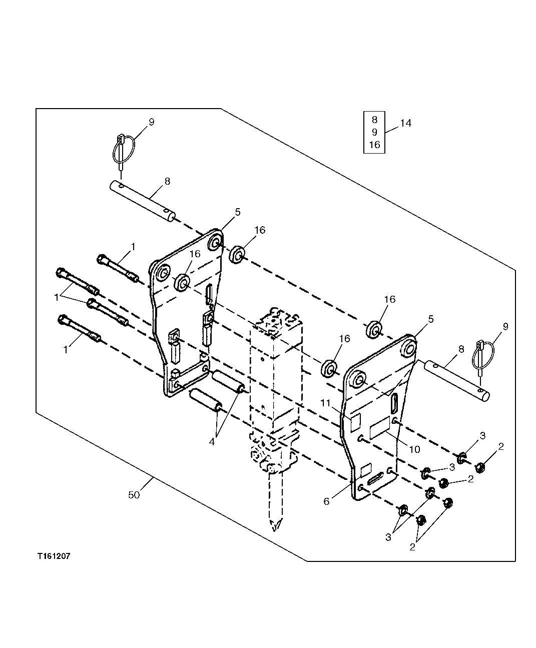 Схема запчастей John Deere 0C ZTS - 145 - Hydraulic Breaker Bracket (HB75) 3302 Bucket With Teeth