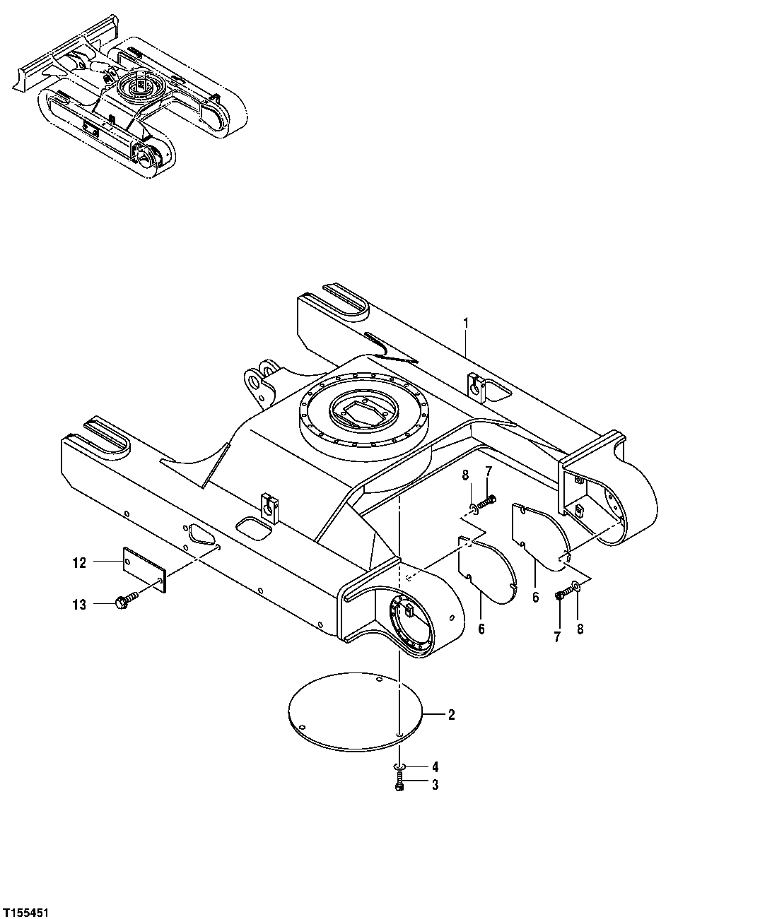 Схема запчастей John Deere 554 - 1 - Track Frame 0130 TRACK SYSTEM